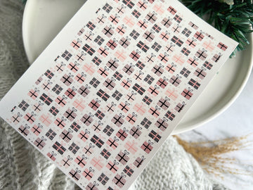 1 Sheet, Approx 13x90cm, Christmas Print Water Decal Image Transfer for Polymer Clay / Ceramics